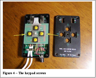 Text Box:  
Figure 4  The keypad screws

