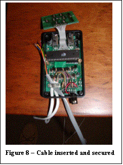 Text Box:  
Figure 8 � Cable inserted and secured

